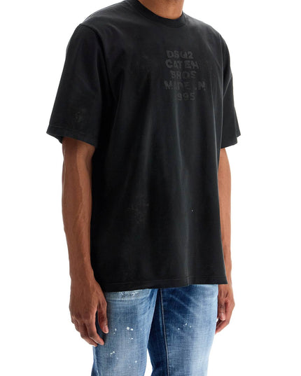 Dsquared2 dark grey cotton t-shirt with logo print