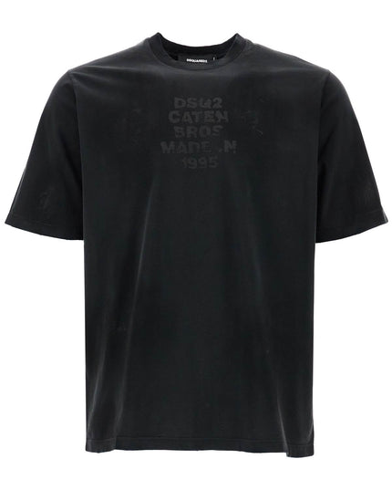 Dsquared2 dark grey cotton t-shirt with logo print