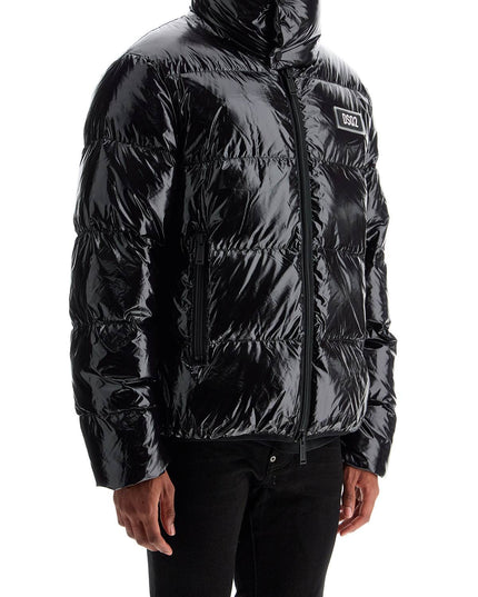 Dsquared2 lightweight black padded nylon jacket with high collar