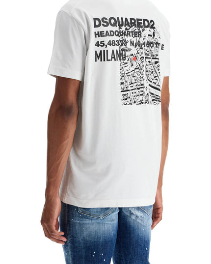 Dsquared2 men's white cotton t-shirt with embroidered logo