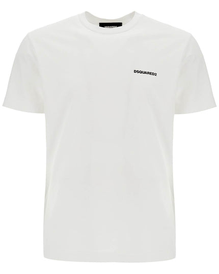 Dsquared2 men's white cotton t-shirt with embroidered logo