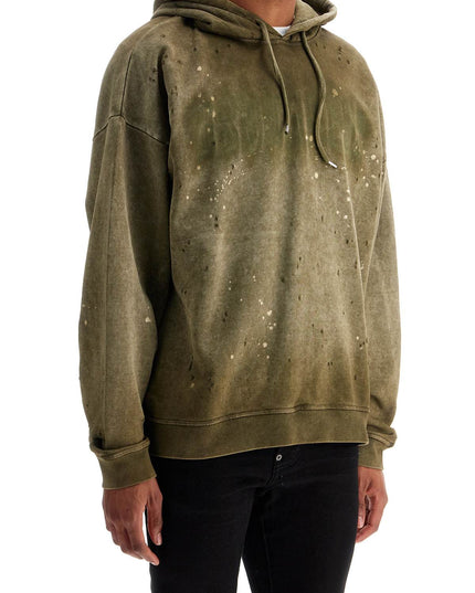 Dsquared2 olive green cotton hoodie with original print