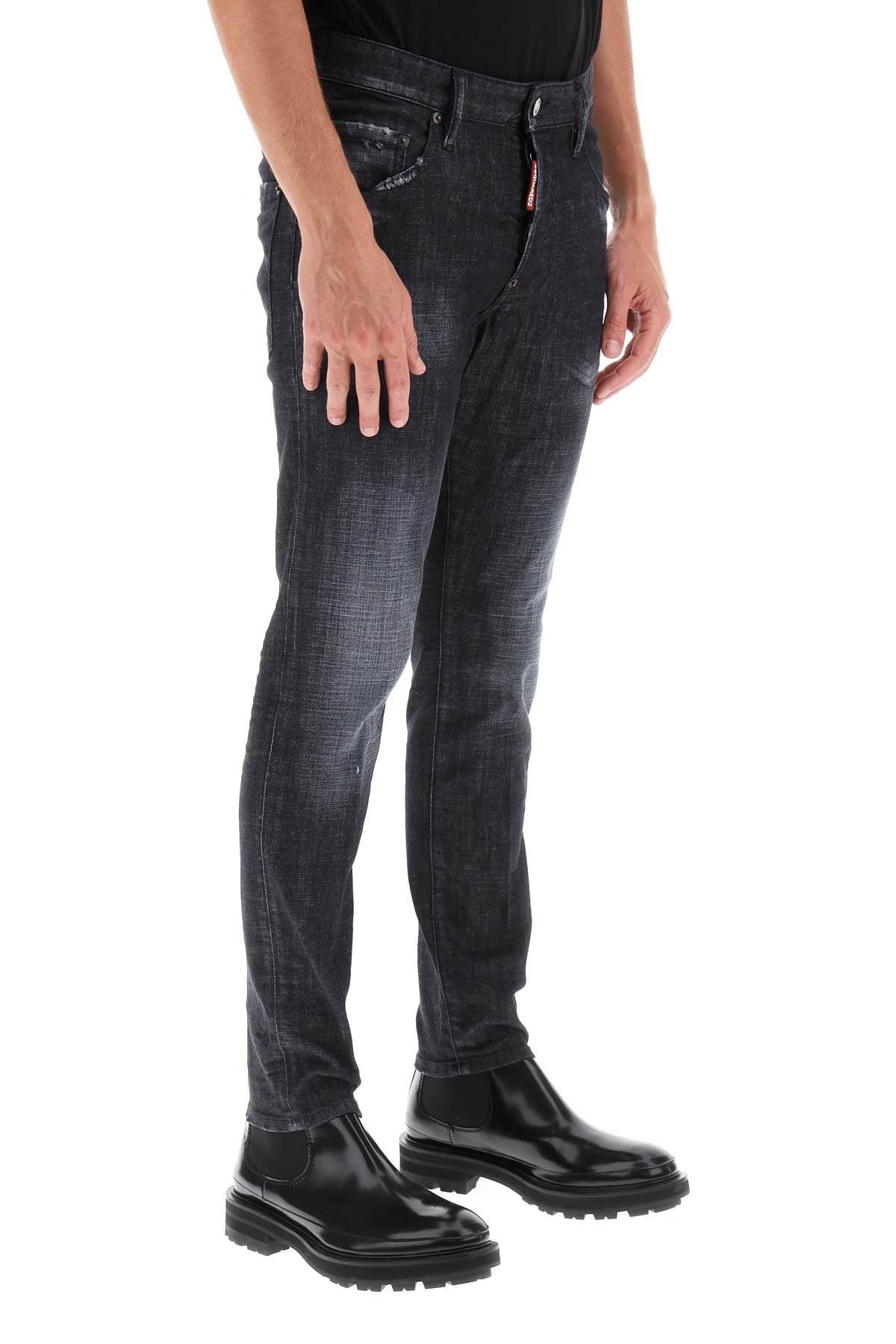 Dsquared2 skater jeans in black clean wash