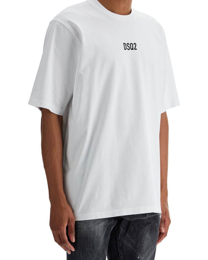 Dsquared2 white cotton t-shirt with dsq2 logo