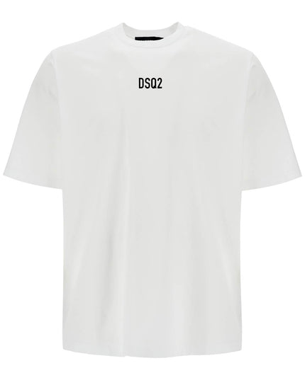 Dsquared2 white cotton t-shirt with dsq2 logo