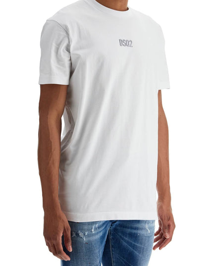 Dsquared2 white cotton t-shirt with embroidered logo