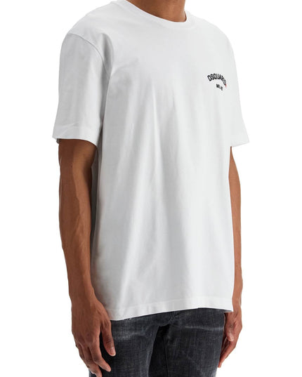 Dsquared2 white cotton t-shirt with embroidered logo