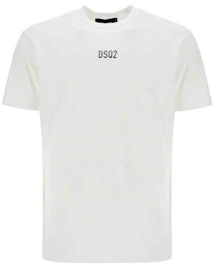 Dsquared2 white cotton t-shirt with embroidered logo