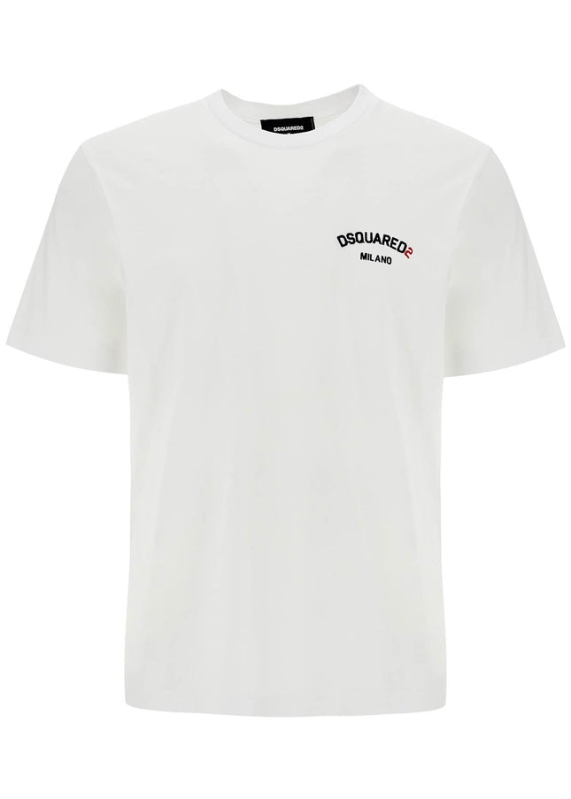 Dsquared2 white cotton t-shirt with embroidered logo