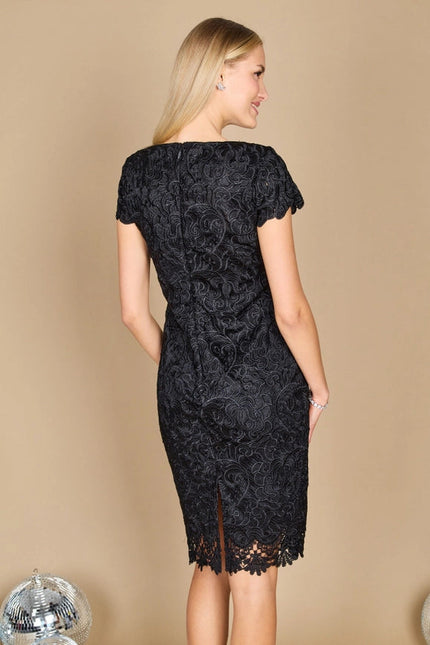 Dylan and Davids Short Lace Formal Evening Cocktail Dress Black-Dress-Dylan & Davids-Urbanheer