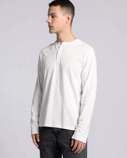 Earle Top - Long Sleeve Henley BRIGHT WHITE