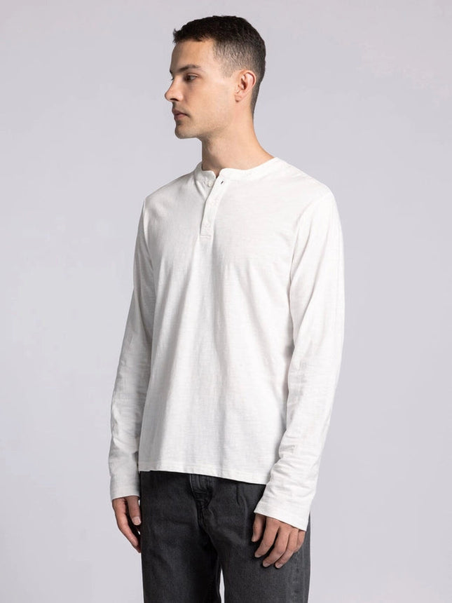 Earle Top - Long Sleeve Henley BRIGHT WHITE