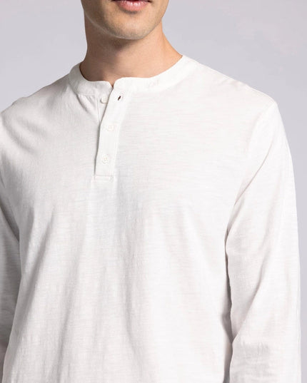 Earle Top - Long Sleeve Henley BRIGHT WHITE