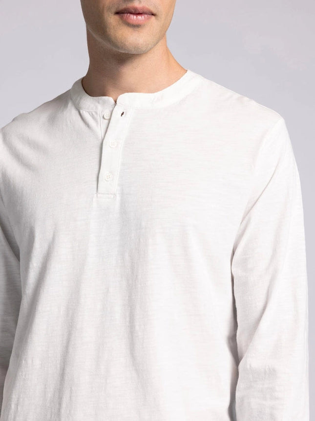 Earle Top - Long Sleeve Henley BRIGHT WHITE