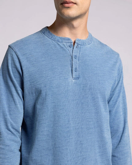 Earle Top - Long Sleeve Henley DENIM