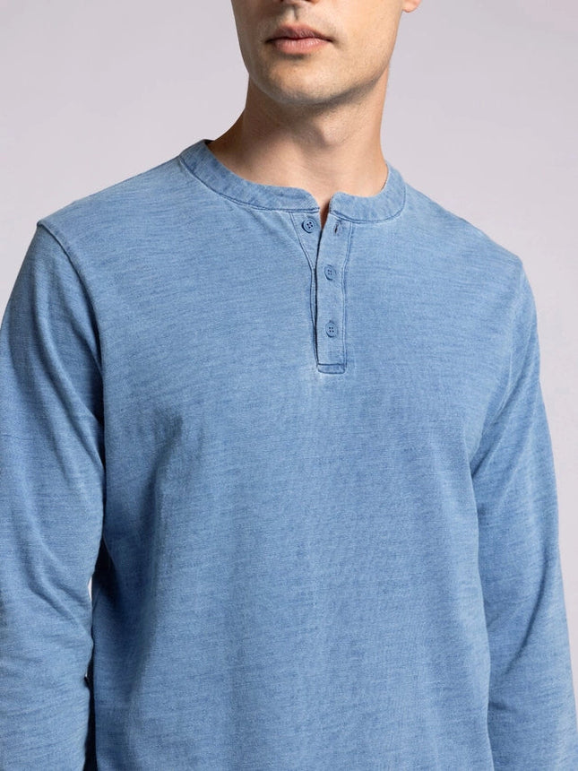 Earle Top - Long Sleeve Henley DENIM