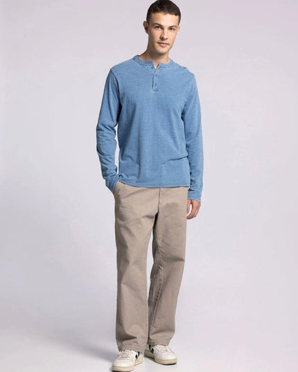 Earle Top - Long Sleeve Henley DENIM