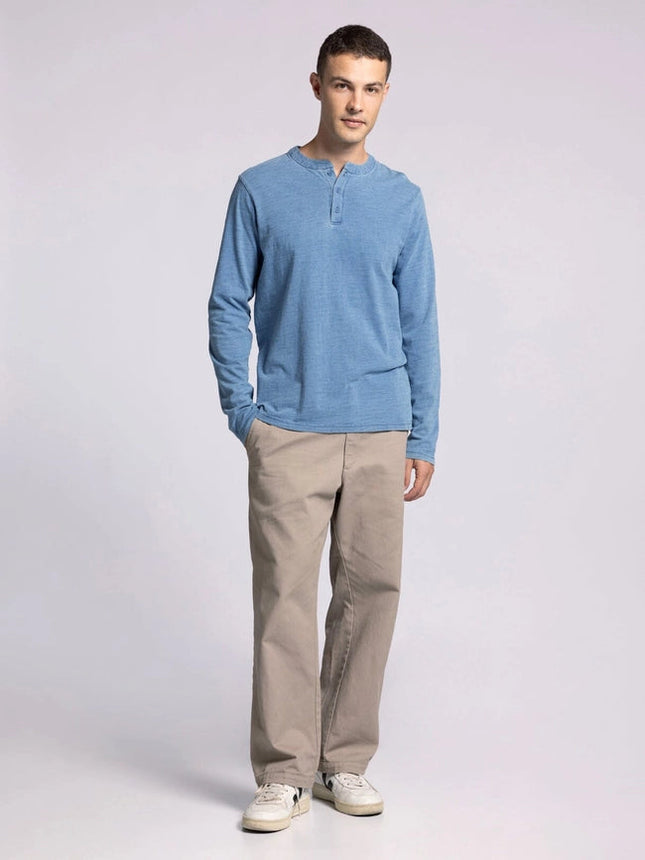 Earle Top - Long Sleeve Henley DENIM