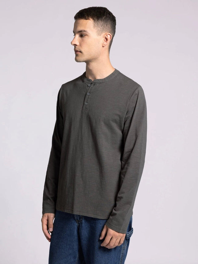 Earle Top - Long Sleeve Henley SLATE BLACK