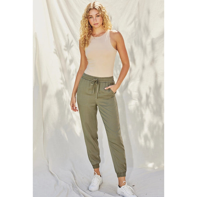 Easy Drawstring Joggers LT OLIVE