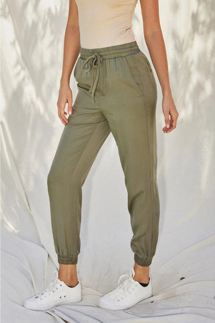 Easy Drawstring Joggers LT OLIVE