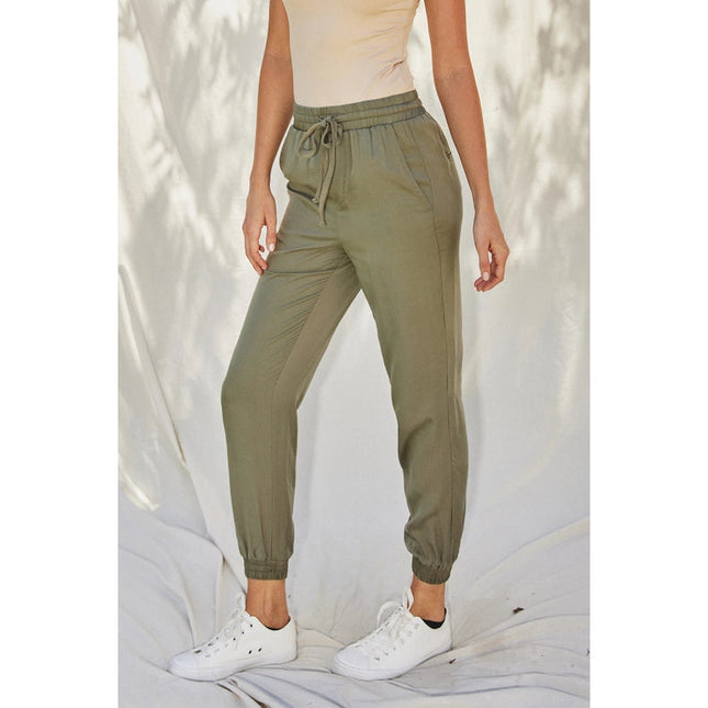 Easy Drawstring Joggers LT OLIVE