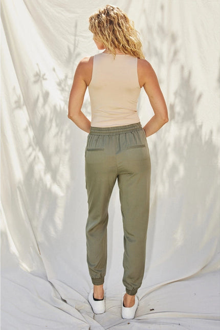 Easy Drawstring Joggers LT OLIVE