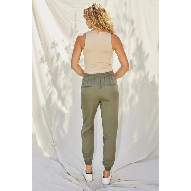 Easy Drawstring Joggers LT OLIVE