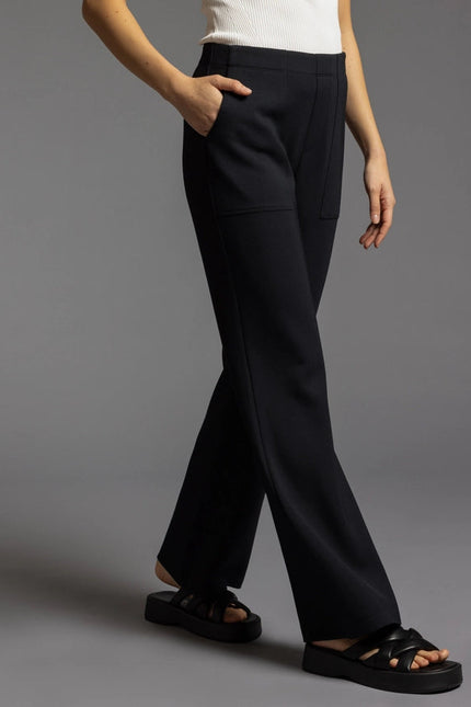 Elastic Waistband Modal Pants - Mylie Pants BLACK