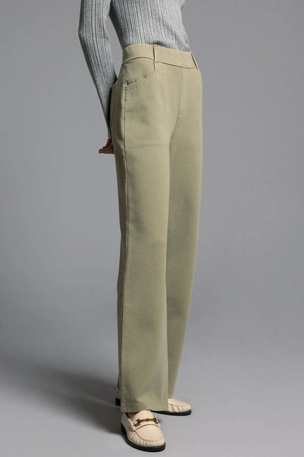 Elastic Waistband Relaxed Pants - Genevieve Pants BONSAI