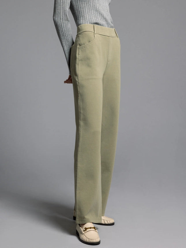 Elastic Waistband Relaxed Pants - Genevieve Pants BONSAI