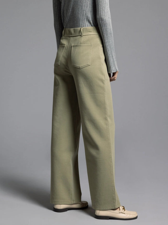 Elastic Waistband Relaxed Pants - Genevieve Pants BONSAI