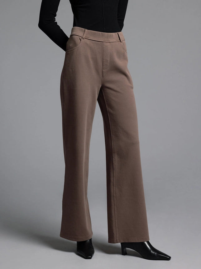 Elastic Waistband Relaxed Pants - Genevieve Pants DARK LILAC