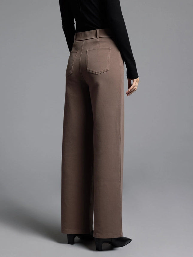 Elastic Waistband Relaxed Pants - Genevieve Pants DARK LILAC