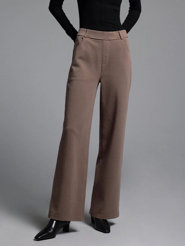 Elastic Waistband Relaxed Pants - Genevieve Pants DARK LILAC