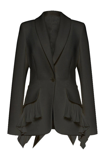 Elegant Pleated Hem Jacket - Spring/Autumn Chic