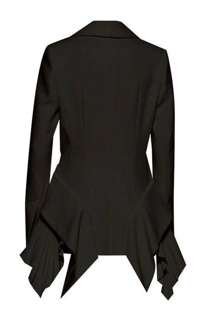 Elegant Pleated Hem Jacket - Spring/Autumn Chic