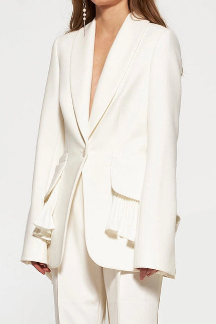 Elegant Pleated Hem Jacket - Spring/Autumn Chic