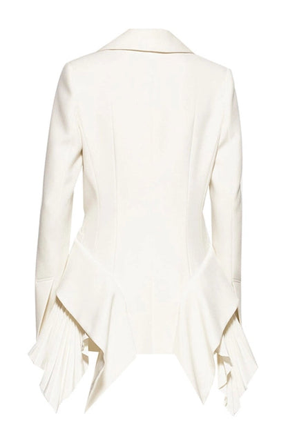 Elegant Pleated Hem Jacket - Spring/Autumn Chic