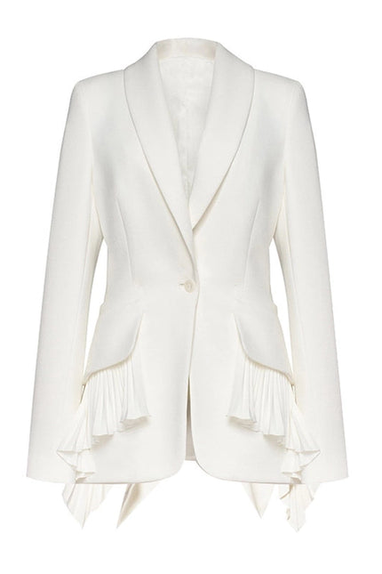 Elegant Pleated Hem Jacket - Spring/Autumn Chic