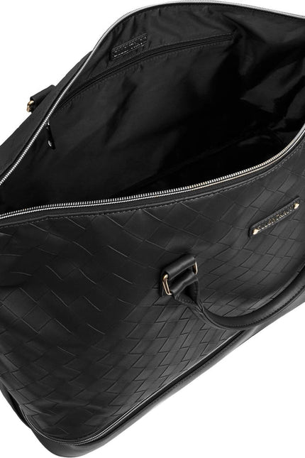 Ellen Tracy 20 Inch Woven Drop Bottom Duffel BLACK