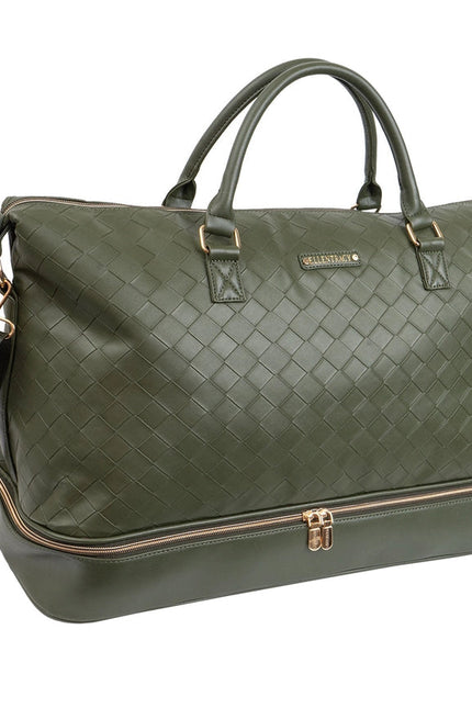 Ellen Tracy 20 Inch Woven Drop Bottom Duffel MOSS