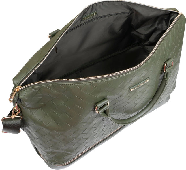 Ellen Tracy 20 Inch Woven Drop Bottom Duffel MOSS