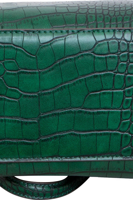 Ellen Tracy Croco Tote EMERALD