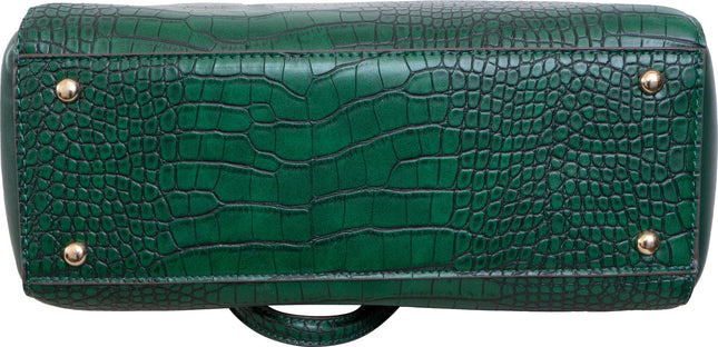 Ellen Tracy Croco Tote EMERALD