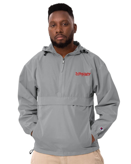 Embroidered Champion Packable Jacket Graphite