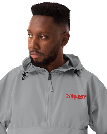 Embroidered Champion Packable Jacket Graphite