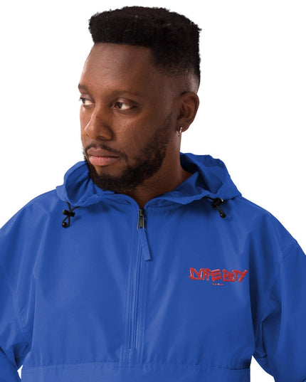 Embroidered Champion Packable Jacket Royal Blue