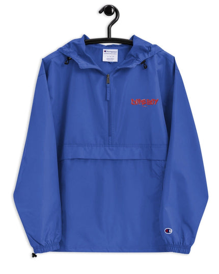 Embroidered Champion Packable Jacket Royal Blue