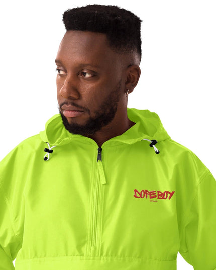 Embroidered Champion Packable Jacket Safety Green